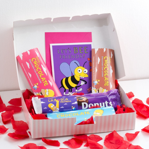 Kit Regalo San Valentín Simpsons - Caja Chocolates Tarjeta