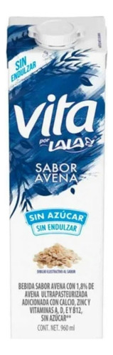 5 Pza Bebida Lala De Avena Sin AzĂșcar 960 Ml