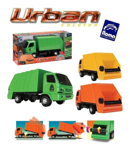 Juguetes Roma Urban Garbage Collector, color verde inclinable