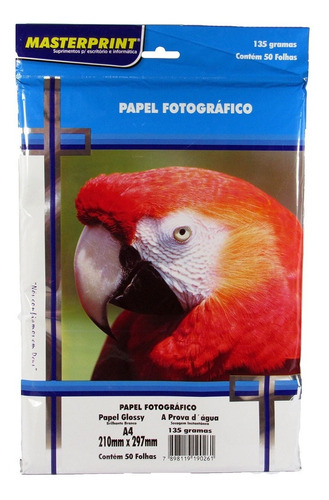 Papel Fotográfico Glossy Masterprint A4 135 Gramas 250 Folha