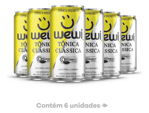 Água Tônica Clássica Orgânica Wewi Pack Com 6 Latas 269ml