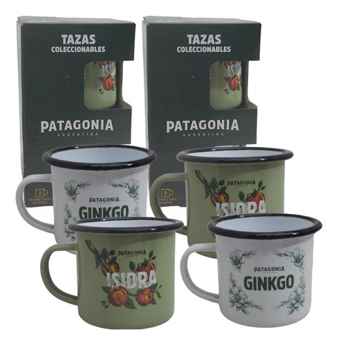 Pack X4 Tazas Enlozadas Jarritos Cerveza Patagonia Regalo