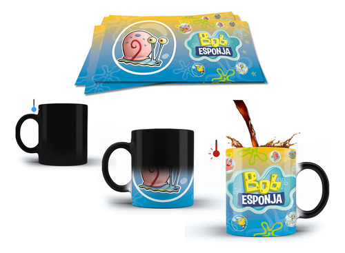 Taza Magica Personalizada De Bob Esponja Con Nombre Modelo 5