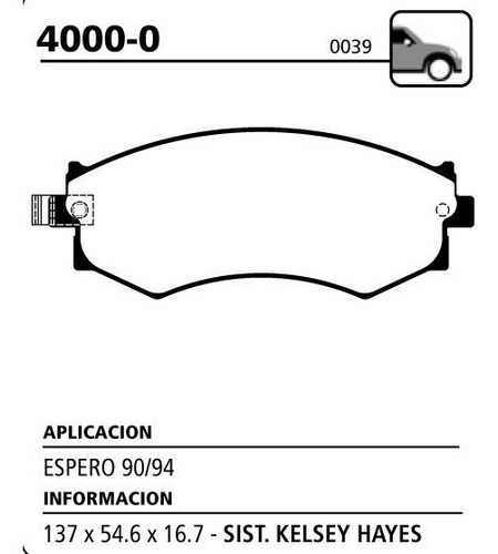 Juego Pastillas De Freno Delanteras Korando Family 4x4