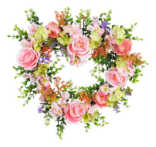 Corona De Rosas Artificiales En Forma De Corazón Para El