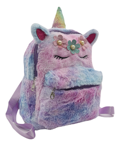 Bolso Niño Unicornio Gato Love Peluche Escolar Viaje