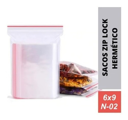 100 Sacos Saquinho Zip Lock Hermético N2 6x9 Abre E Fecha