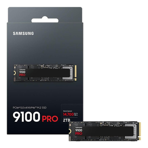 Unidade SSD sólida Samsung 9100 Pro M.2 Nand Tlc Pci 5.0, cor preta