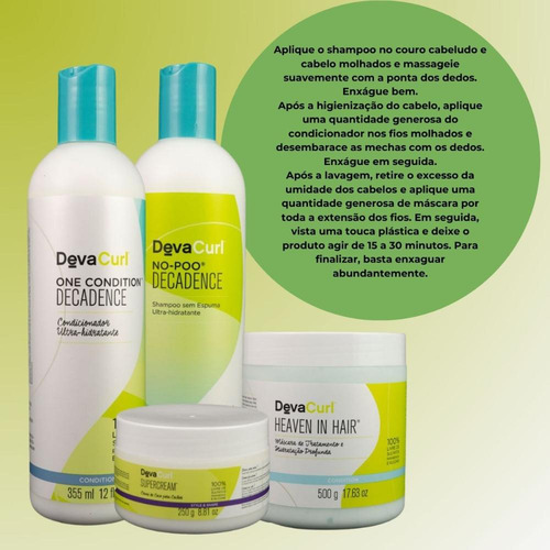 Devacurl No-poo Decadence Kit Home Care (4 Produtos)
