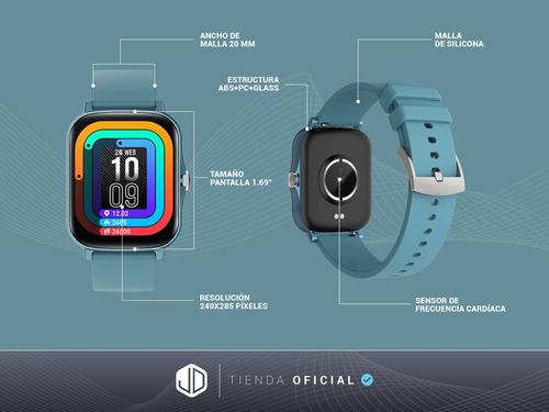 Smartwatch Reloj Inteligente Jd Baires 1.69 Spo2 Azul -*