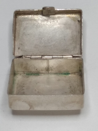 Imagen 1 de 5 de Cajita Mini De Plata Para Pastillas Con Turquesa Ley 925