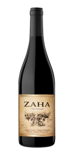 Vino Tinto Malbec . Zaha ( Mendoza )