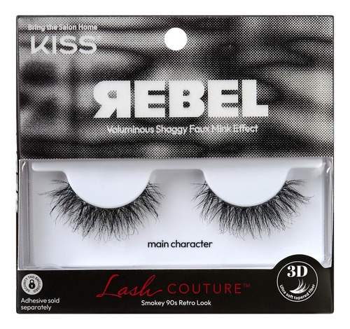 Pestañas Rebel Couture - Main Character Color Negro Espesor 0.07 Mm Largo 10 Mm Tipo De Curvatura C