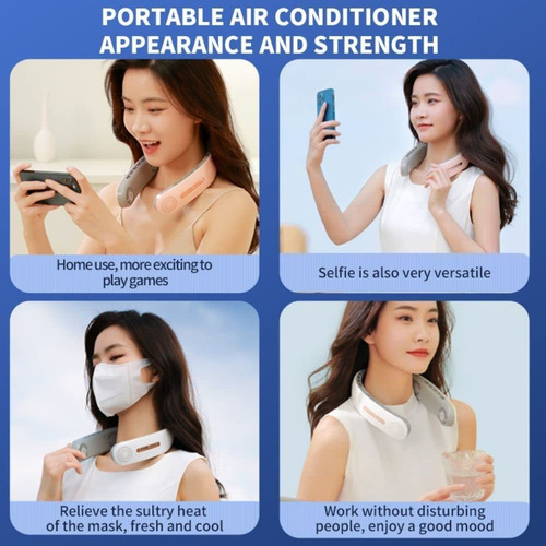 Ventilador Para Cuello Usb Recargable 4000mah Sin Cuchilla 4