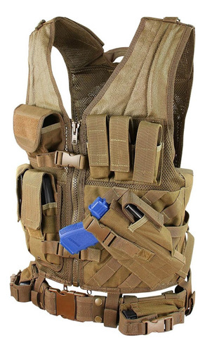 Chaleco Tactico Militar Con Cinturón Color Tan - Coyote Usa