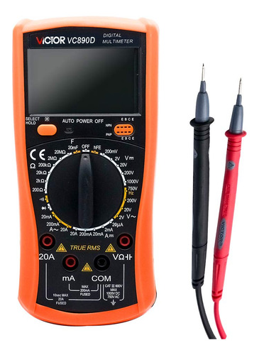 Multimetro Digital Vc890d Abrazadera Bolsillo Multi Tester