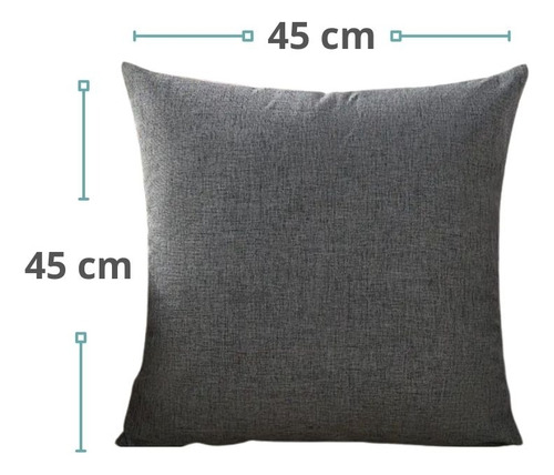 Set De 4 Cojines Decorativos Para Sala 45x45 Lino Gris Lino