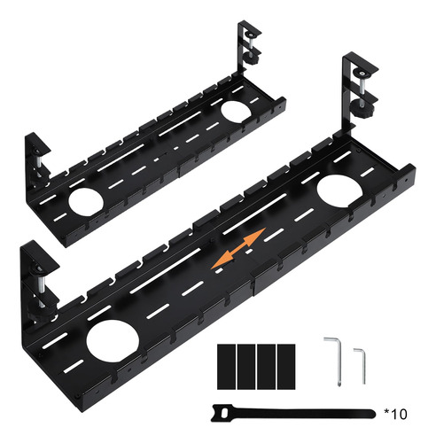 2 Bandeja Gestion Cabl Para Debajo Escritorio Organizador