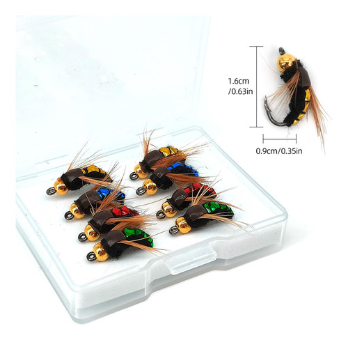 2 X 8 Unidades De Señuelos De Pesca, Pesca Con Mosca, Agua