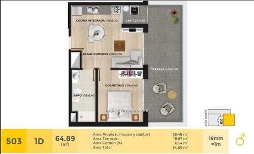 Apartamento Penthouse De 1 Dormitorio En Venta En Cordón