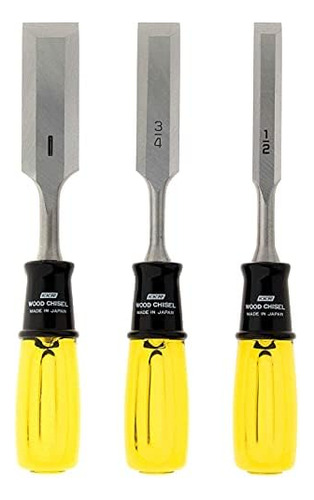 Wood Chisel Set Heavy Duty 3 Piece For Woodworking (1/2...