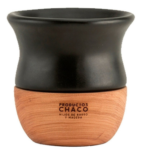 Imagen 5 de 7 de Mate Chaquito Ceramica Esmaltada Madera Lenga Torneada Chaco