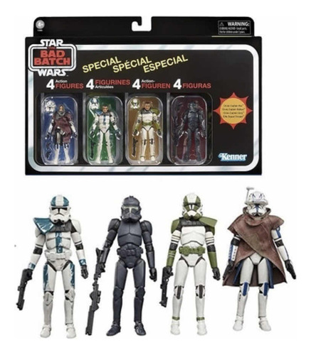 Pack 4 Figuras Bad Batch Star Wars Vintage Collection 3.75 