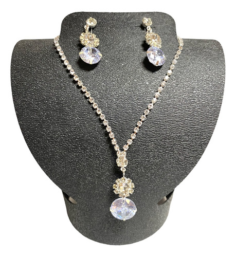 Juego De Collar Con Aretes/ Dije Circulo Para Novia O Xv