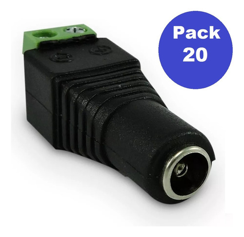 Pack 20 Conectores Jack Plug Hembra 5.5mm 5 12 24 Vdc 3a
