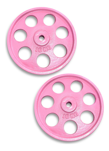 Disco Pesa Par De 10kg Olímpico Rosa Estándar 1 Pulgada Gym