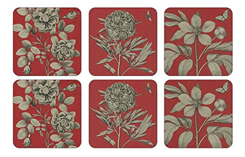 Coleção Sanderson Etchings For Pimpernel Roses Red Posava