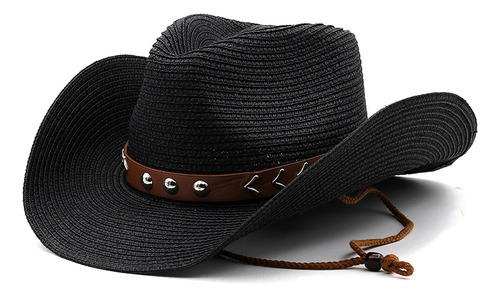 Sombrero De Paja Estilo West Cowboy Panamas Uv Pr Para Hombr