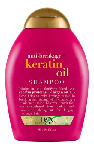 Shampoo Ogx Keratin Oil Cabello Fragil Y Quebradizo