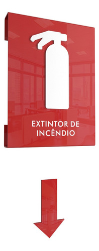 Placa Sinalização Acrílico Extintor De Incêndio Cinema Hotel