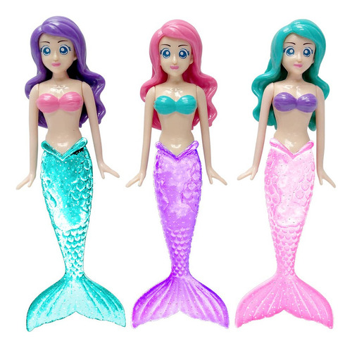 Banzai Juguetes De Buceo De Sirena Brillante De 3 Piezas - C