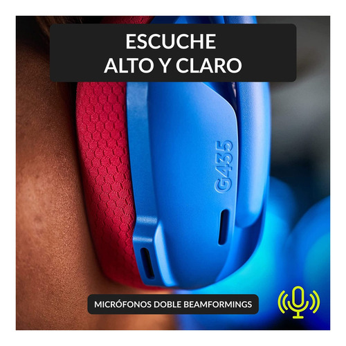 Imagen 10 de 10 de Auriculares gamer inalámbricos Logitech G Series G435 x 1 unidades azul y frambuesa