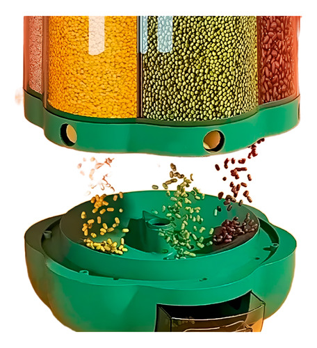Expendedor Resistente De Comida En Verde Y+ligas De Regalo