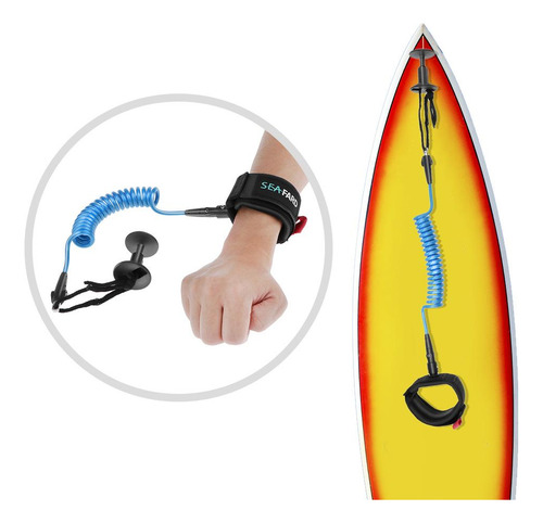 Cable Correa Elástico De Surf Muñeca Bobina 5 Pies Azul