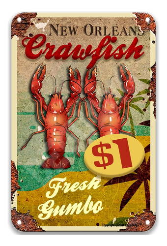 Orleans Crawfish Fresh Gumbo $ 1 Vintage French Country Para