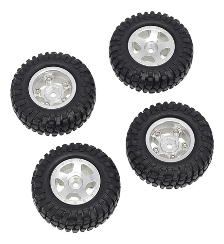 4pcs 1/24 Rock Crawler Neumáticos Con Llanta Para Plata A