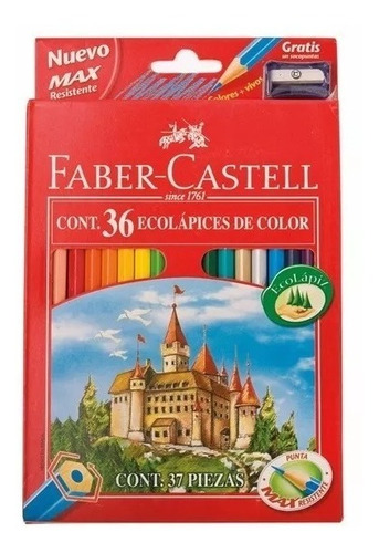 Imagen 1 de 3 de Lapiz Faber Castell Original Caja X36 Lapices Colores Largo