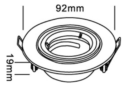 Imagen 2 de 3 de Spot De Embutir Aluminio Negro Para Dicro / Zocalo Gu10