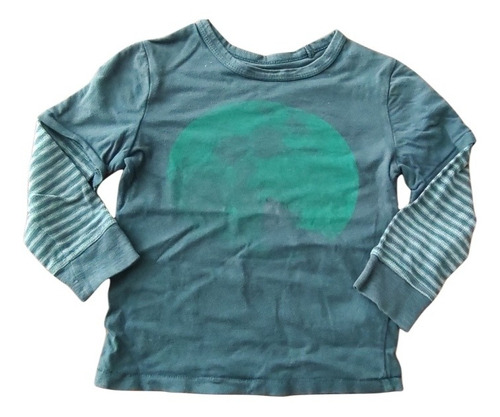 Playera Manga Larga Lobo Y Luna Talla 5 Años Marca Baby Gap 