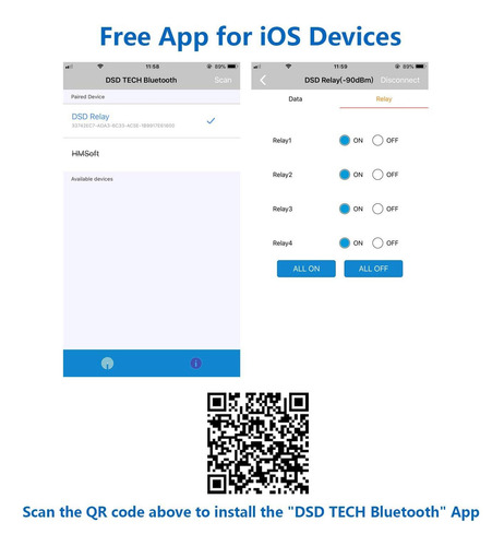 Módulo De Relé Técnico Bluetooth 4.0 Bluetoend 4.0 Dsd