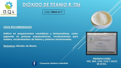 Dióxido De Titanio 25 Kg Chemours Ti-pure R-706 Envio Gratis