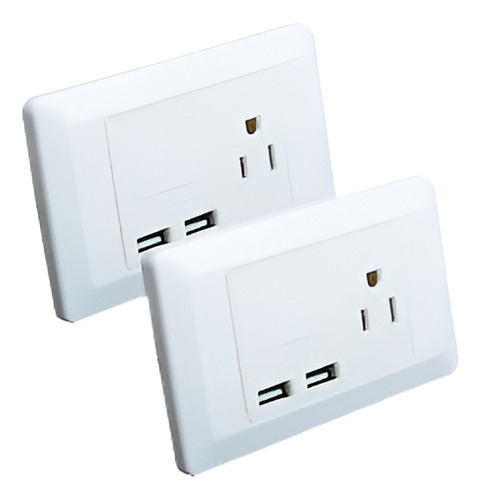 2 Pk Pared Cargador Placa Panel Salida Ac Receptáculo Socket