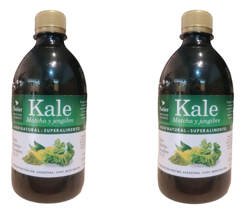 Kale Matcha+jengibre X2  Sistema Inmunológico  Natier 500ml 