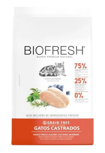 Ração Para Gatos Adulto Castrado Sabor Frango 1,5kg Biofresh