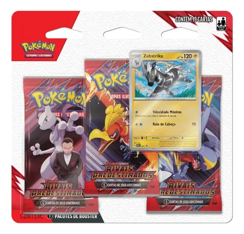 Cartas Pokémon Blister Triplo Predestinados Zebstrika Copag