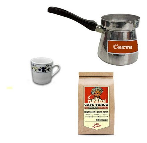 Cafetera Turca Cezve Ibrik, Tacitas Y Cafe Turco Super Combo